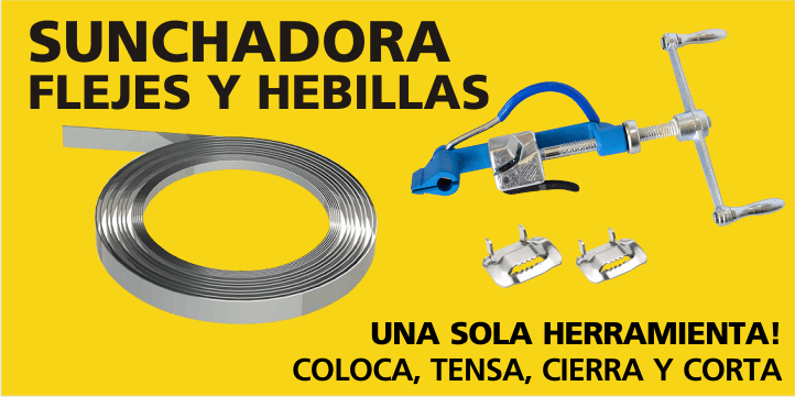 sunchadora, flejes y hebillas