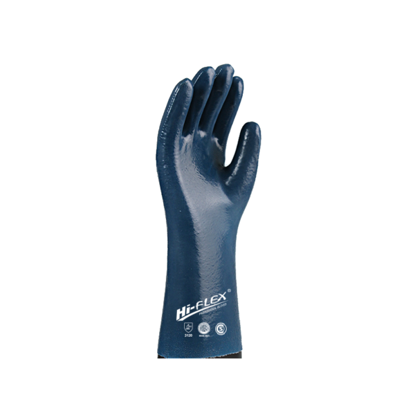Guantes de PVC semipesado azul de 35cm